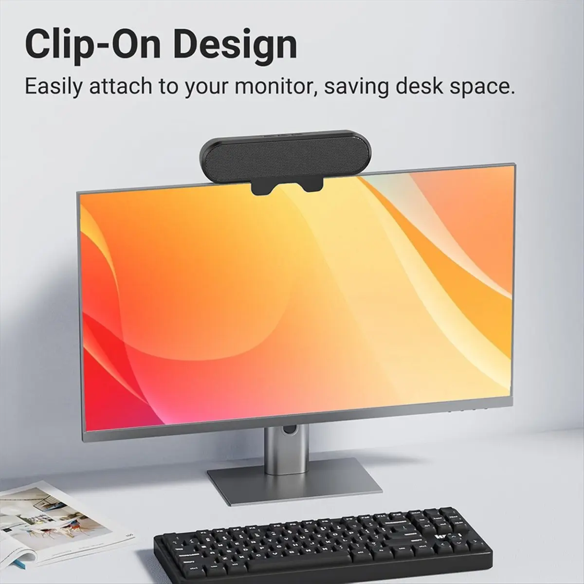 *X07A PC Speaker Desktop Computer Speaker Easily Clamps Display Volume Control Laptop Speaker Mini Sound Bar Desk Speaker