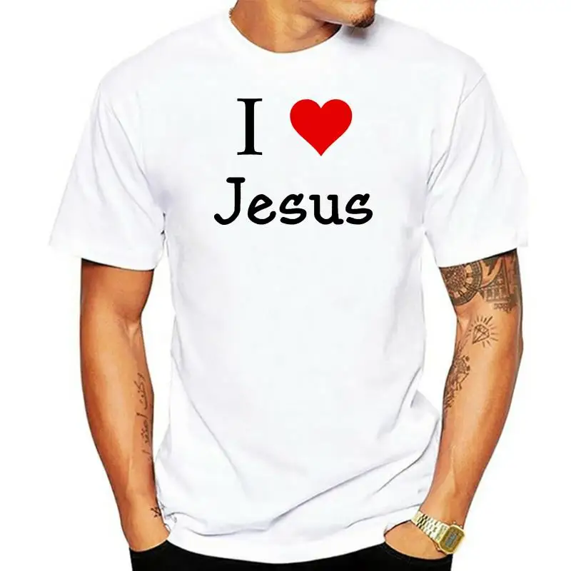 ChriFunnyan Men T-shirt Shirt I Love Jesus Scripture Religious O-Neck T-shirt 2022 Summer Tee Gospel Slogan Evangelism