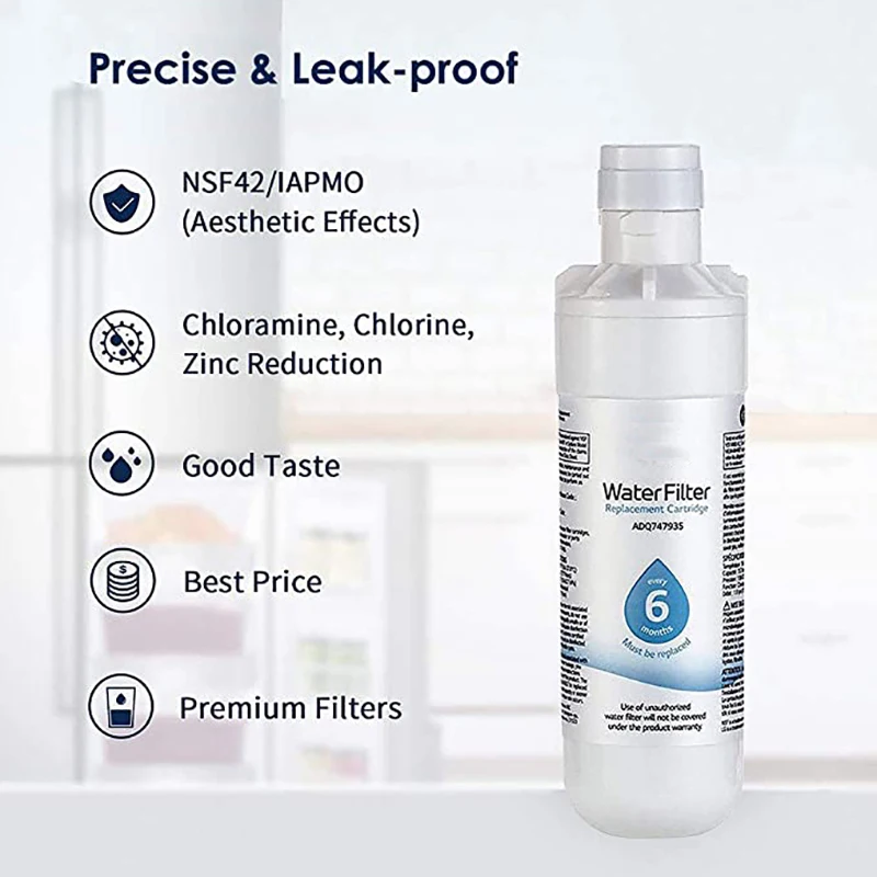 Refrigerator Water Filter, Replacement for LG® LT1000P®, LT1000PCS, ADQ74793501, ADQ74793502，ADQ75795105, or AGF80300704