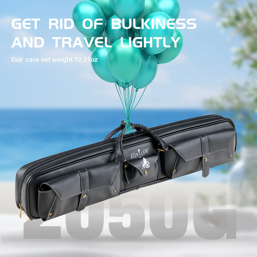 KONLLEN pool cue case with 7 holes cue case 3x4 PU Leather Billiard cue Case for pool ball case Billiard Accessories