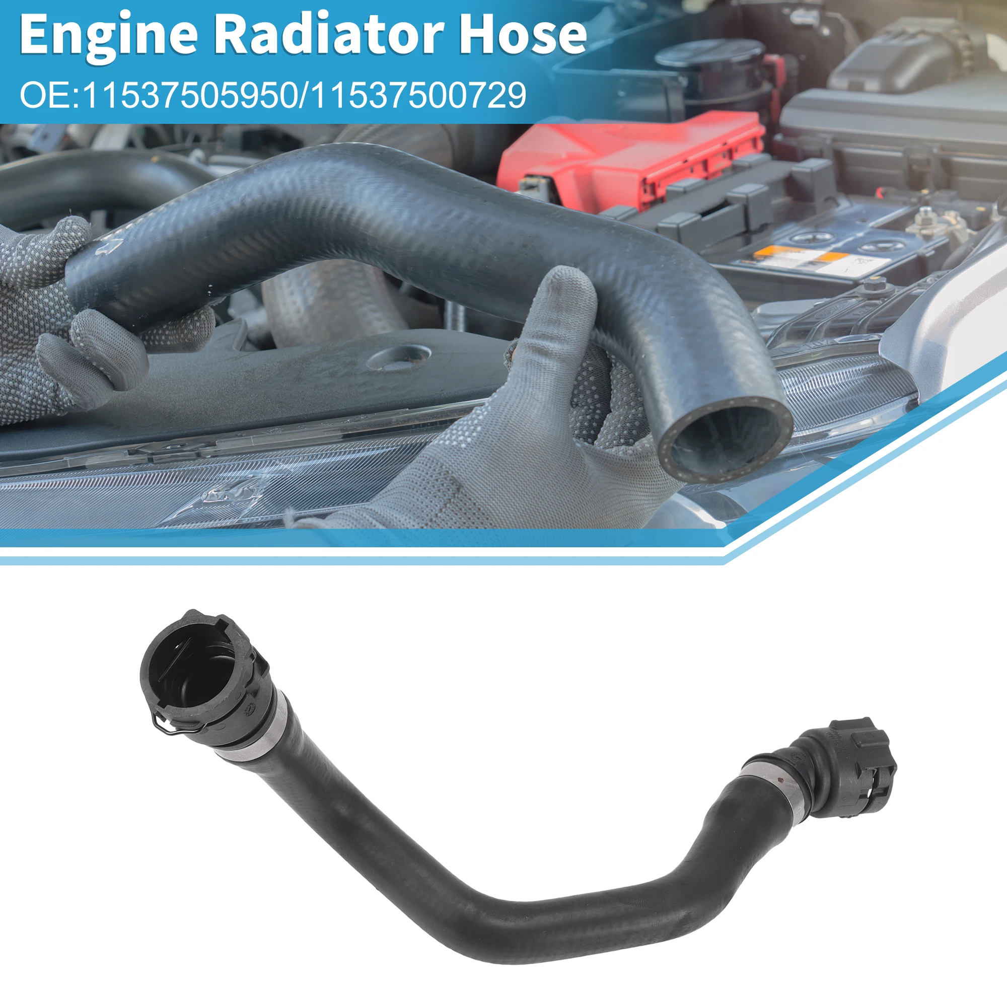 

Шланг радиатора двигателя UXCELL No 11537505950 для BMW X5 2000-2003, резиновый черный, 1 шт.