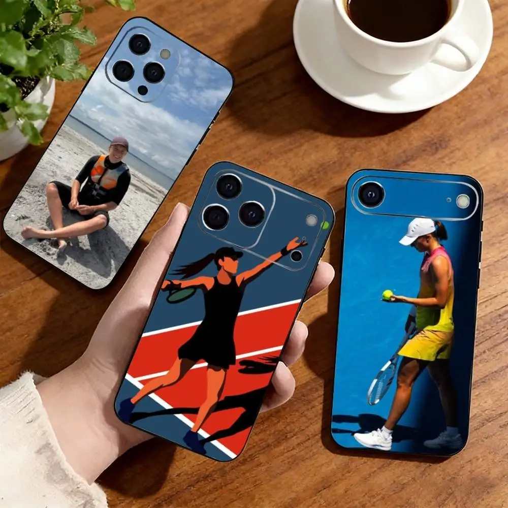 Popular Female Athlete Art Print Phone Case For iPhone17,16,15,14,13,12,11 Plus,Pro Soft Silicone Black Cover