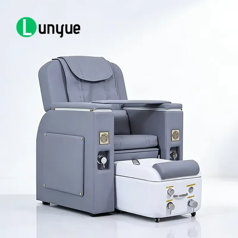 Luxury Electric Pedicure Chair with Jet Pump Modern Recumbent Massage Foot Spa Furniture for Nail High End Manicure