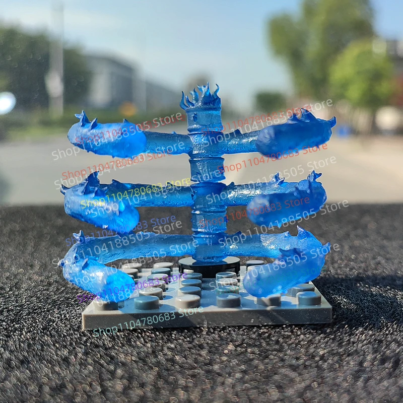 Bloques de construcción, soporte de exhibición de calavera colorida, Mini figura, modelo de ensamblaje, adorno, accesorios de dibujos animados de Anime, juguete, regalo coleccionable