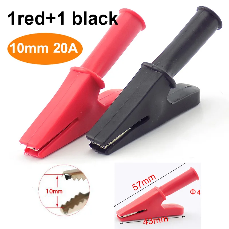 10A 20A 30A 50A Krokodilklemme Adapter 2MM 4MM Bananenstecker Sondenklemme für Multimeter-Messleitung Isoliert