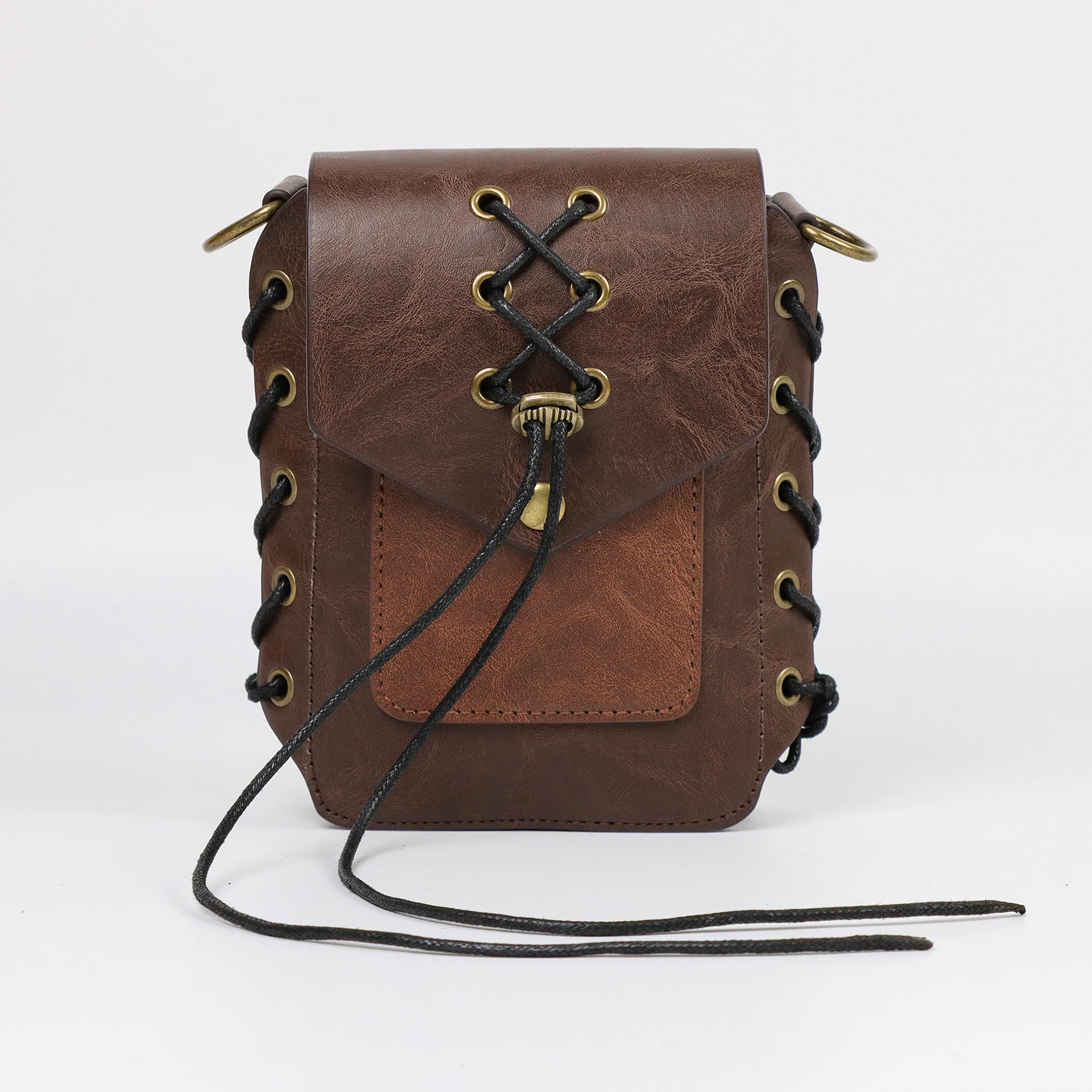 Women's Medieval Vintage Crossbody Bag - Steam Punk Purse with Adjustable Strap, Synthetic Leather Compact Everyday Bag for Wome