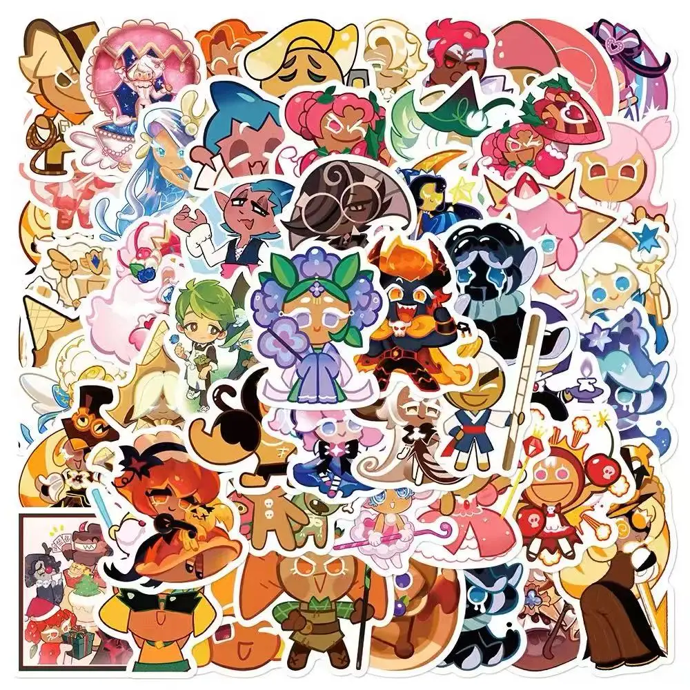 50 Uds. De pegatinas de Cookie Run Kingdom, bricolaje, diario, portátil, equipaje, monopatín, pegatinas de grafiti, juguetes clásicos divertidos