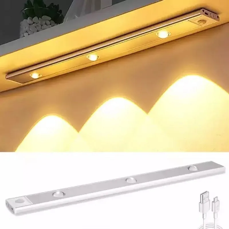 

Smart Motion Sensor Under Cabinet Lights Wireless Led Rechargeable Closet Light Under Counter Light for Kitchen Stair Wardrobe