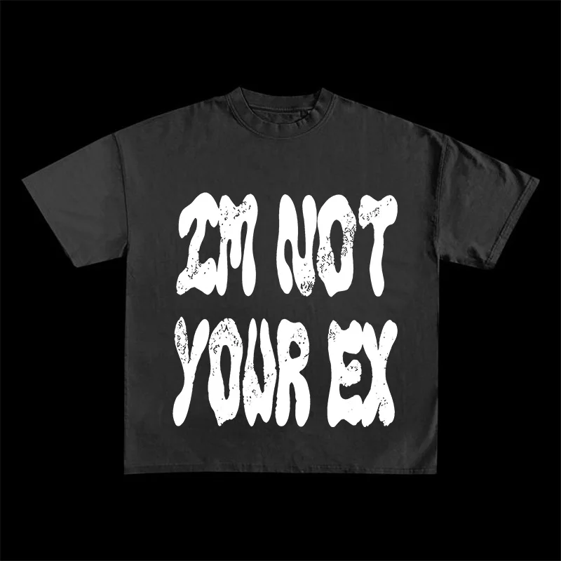 

American fashion brand cotton casual oversized street creative letter short-sleeved T-shirt round neck half-sleeved T-shirt