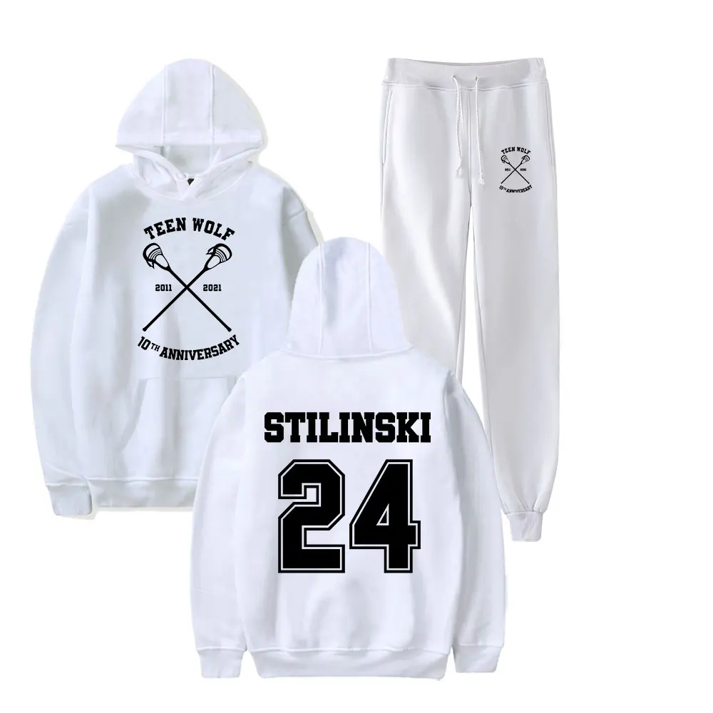 Stilinski 24 Merch Teen Wolf Vintage 90s HOODIE Merch Hoodies Set Men Women Hoodies Pants Outerwear Two-Piece Suit PULLOVER 