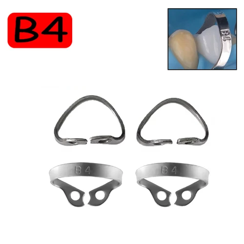 Imagen 2 del producto Abrazaderas de dique de goma Dental B4, Clips de barrera restauradora endodóntica de acero inoxidable, herramientas de odontología de ortodoncia, 1 Uds., 3 uds.