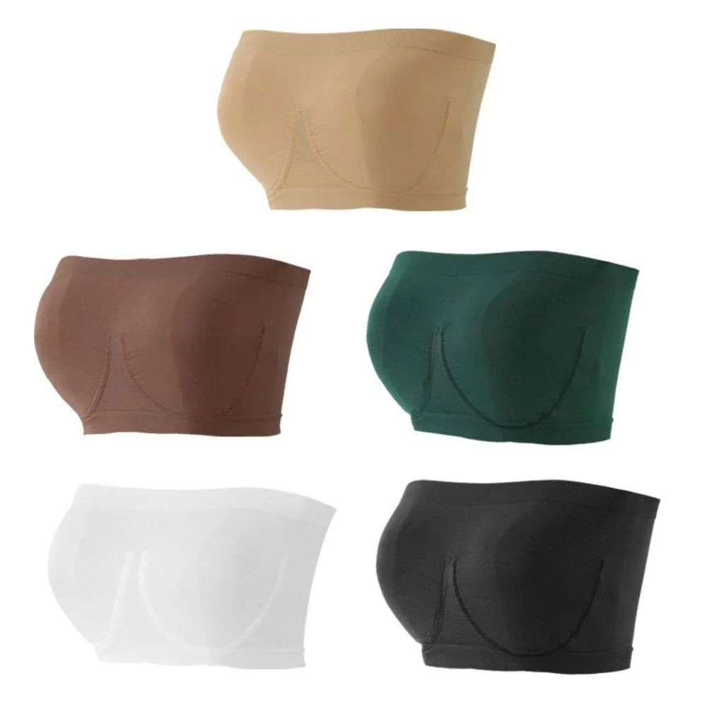 Fashion Non Slip Strapless Invisible Bra Shockproof Close-fitting Wireless Bralette Tube Top Underwear Push Up Bra Party