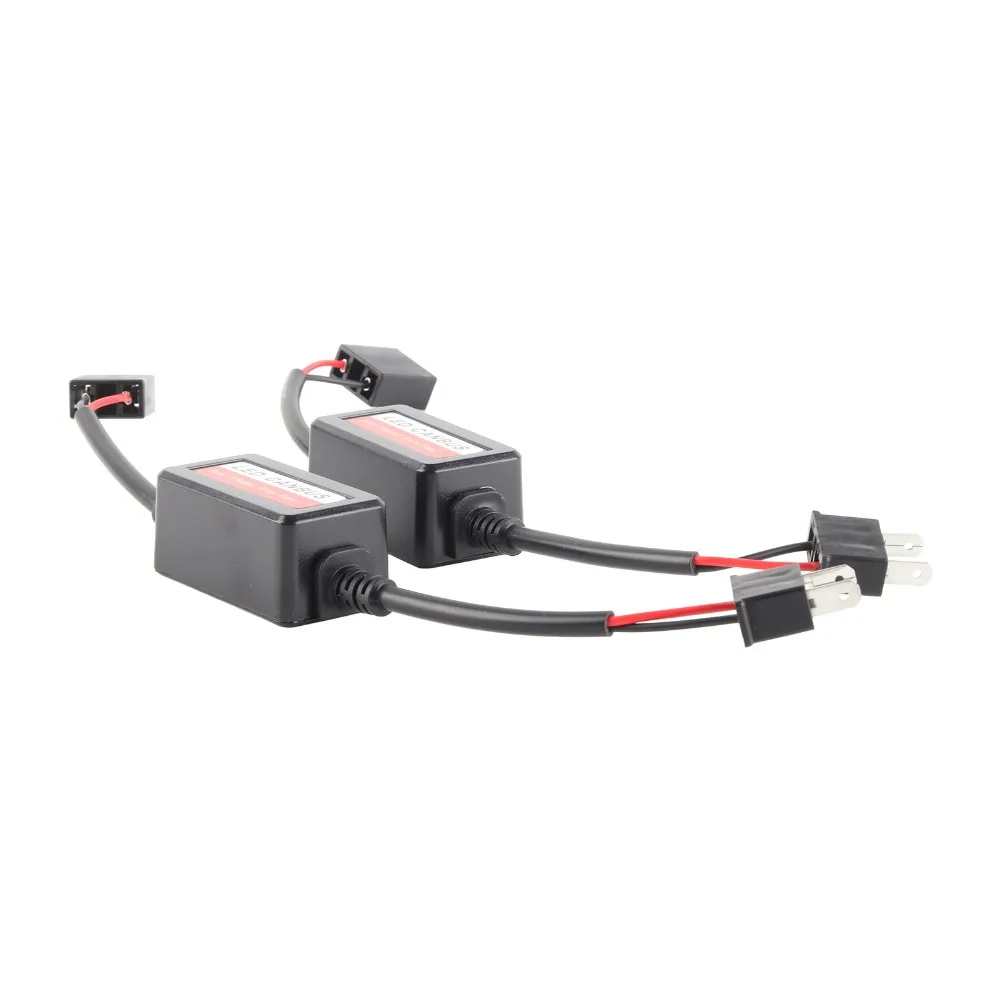 2PCS Radio Audio Compatible Car LED Headlight Decoder H7 Socket Anti-Flicker Error Free Canceller Plug And Play