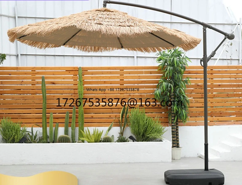 

Outdoor Garden Balcony Courtyard Umbrella Milk Tea Shop Camping Outside Thatched Top Single Top Double Top Banana Parasol