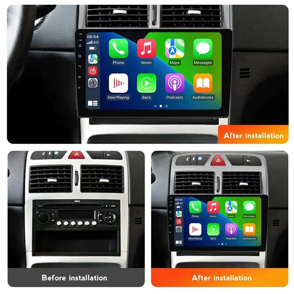 Android 16 radio For Peugeot 307 CC SW 2002 - 2013 Car Radio android Auto Multimedia Wireless Carplay 2 din DVD Stereo Player