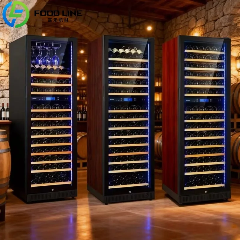 Custom Professional Refrigerated Display Case Glass Door Cabinet For Wine Collectables Gastronomy Vertical Luxury Living Room
