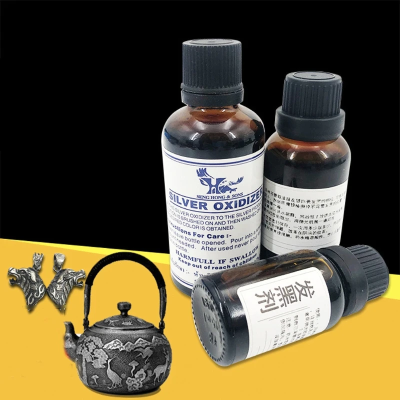 Silver Oxidizer Solution Blacken Gel Vintage Black Oxidized Jewelry Making Antique Liquid Extended Life Patina