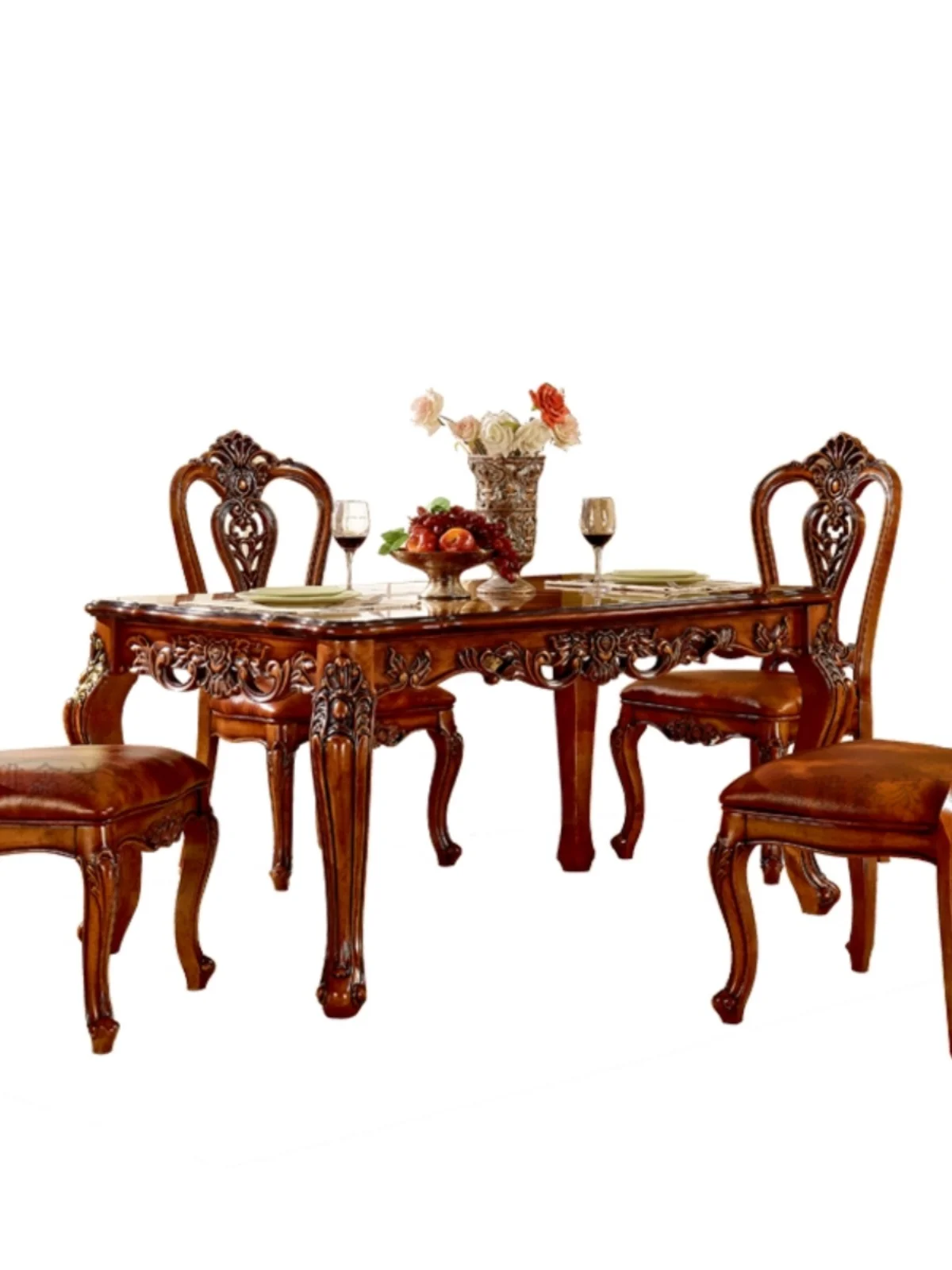 

Marble Dining-Table American Solid Wood Dining Tables and Chairs Set Small Apartment Dining Table