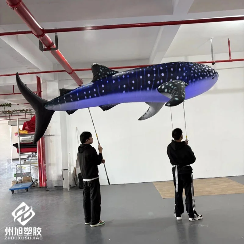 Inflatable whale shark, with LED lights, suitable for outdoor parade performances, durable, animal type inflatable model
