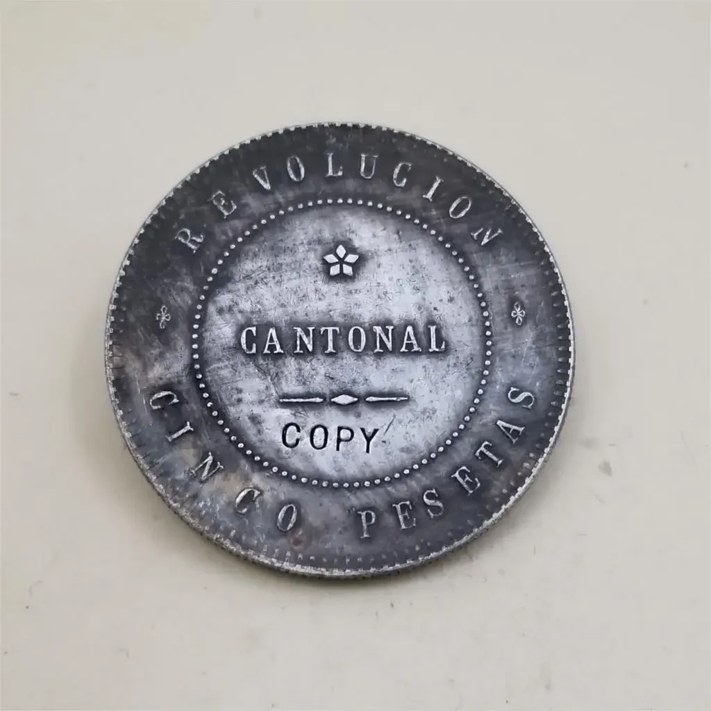 1873 SPAIN CARTAGENA REVOLUTIONARY 5 PESETAS(20 REALES) copy coins commemorative coins-replica coins Challenge Pocket Coins Chri