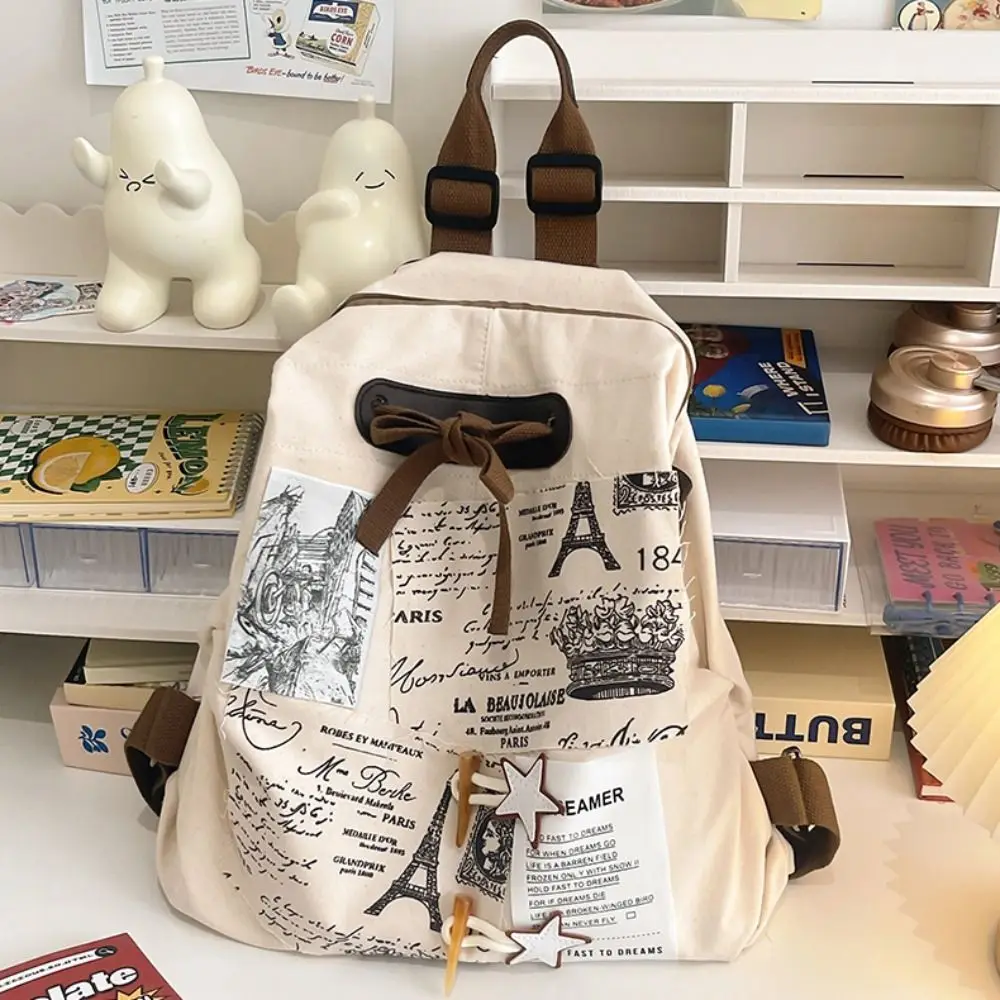 Nylon Patchwork Backpack High Capacity Multi-pocket Casual Schoolbags Korean Style Wear-resisting School Bags