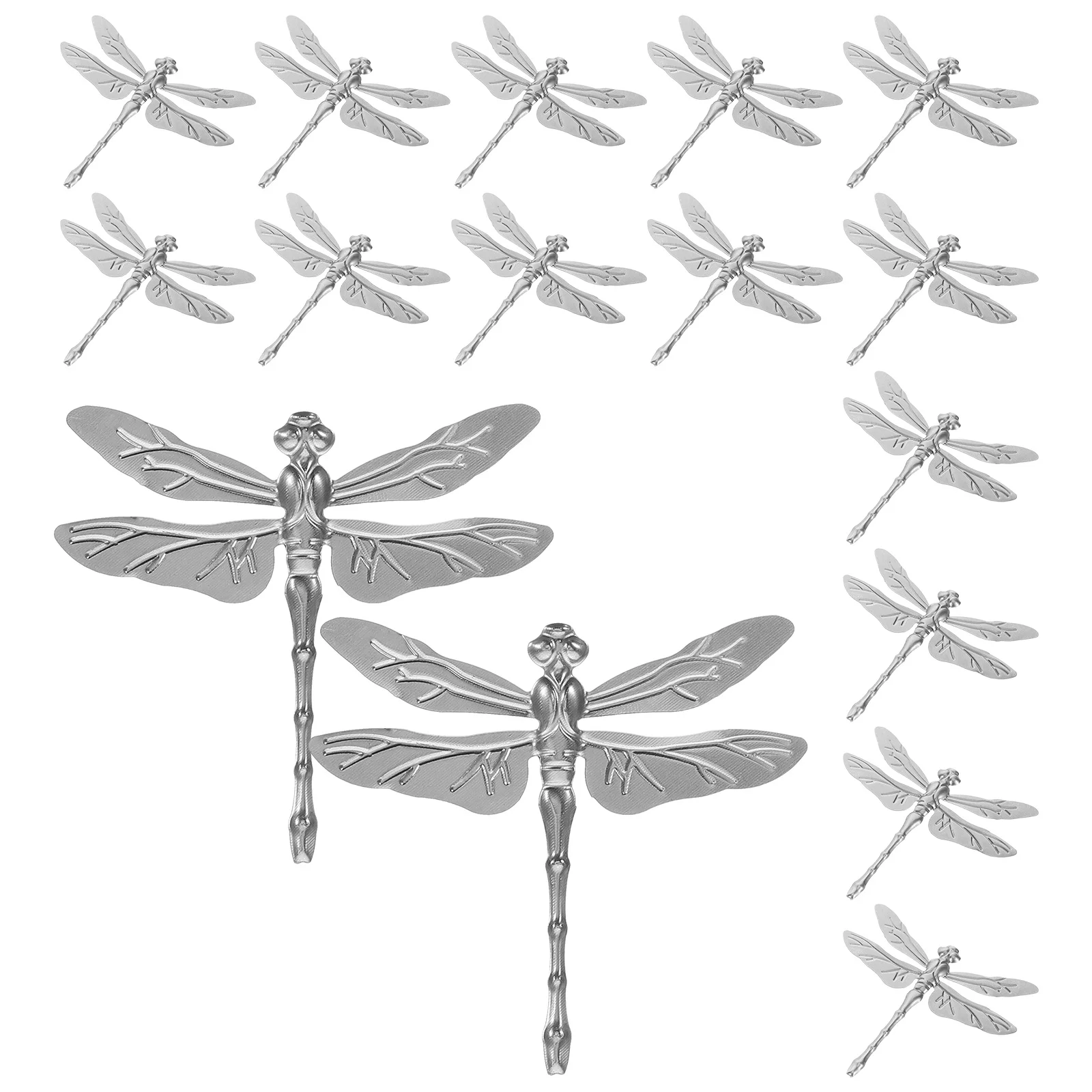

20pcs Iron Dragonfly Wall Decor Metal Sculpture Garden Decoration Outdoor Indoor Stake For Fence Courtyard Decorative Ornament