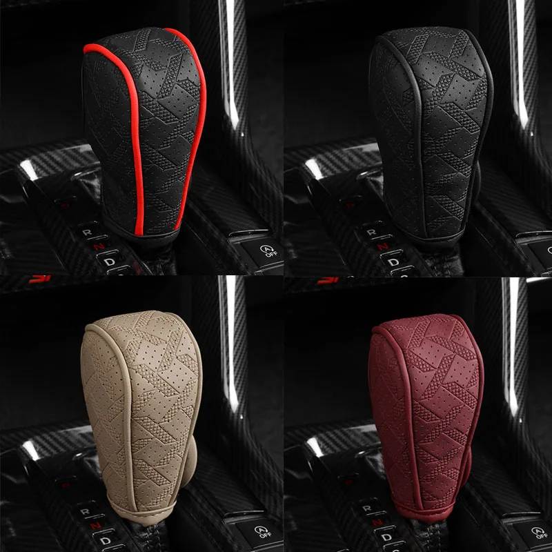 Car Artificial Leather Handbrake Cover Protective Sleeve Hand Brake Protection Car Interior Accessories
