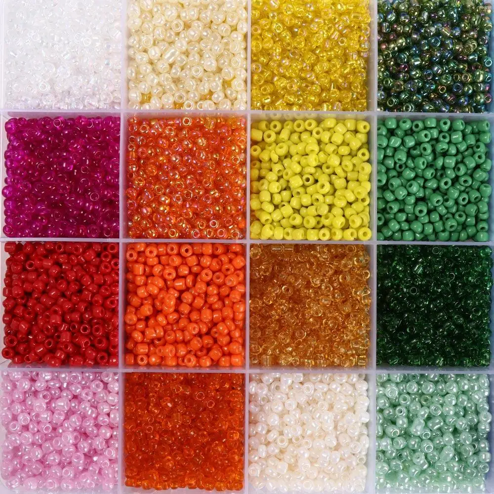 Toys Multicolor Rice Bead Diy Jewelry Accessories Pure Rice Beads Kits With Cord DIY Jewelry Accessories Glass Rice Beads