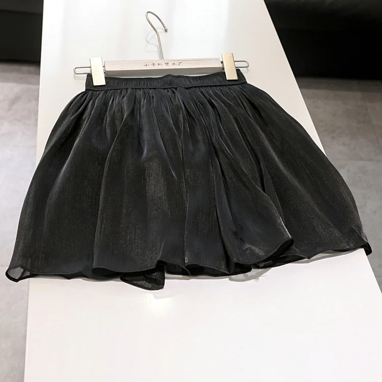 

Sweet Anti-Aging Beau Pearl iny A-Line Skirt Women's Net Fairy Princ ort Skirt Ele Commute Pure Color Summe...