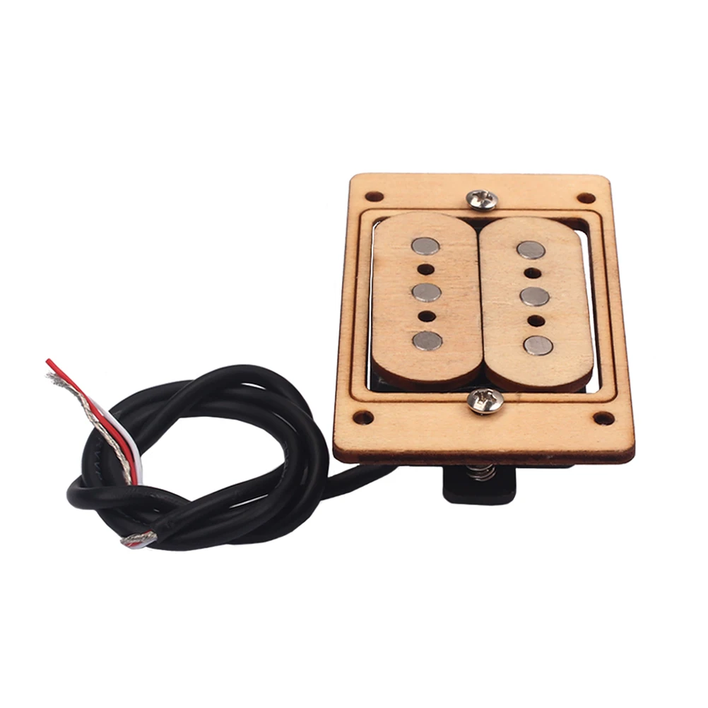 

Dual Electric Guitar Pickups Humbucker Neck Bridge 3 String Bass Rosewood High Output Sound Professional Maple Wood Testing