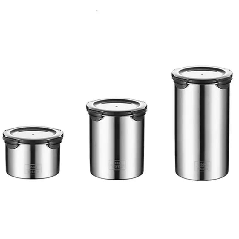 ABDD HOT  Food Sealed Box Stainless Steel Sealed Storage Jar Multigrain Storage Box Spice Coffee Storage Jar -Keeping Tank