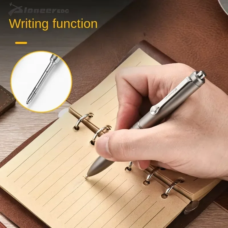 FEGVE PioneerEDC Titanium Ballpoint Pen Signature Writing Pocket Pen  Portable Multi-Functional EDC Tools for Business Outdoor