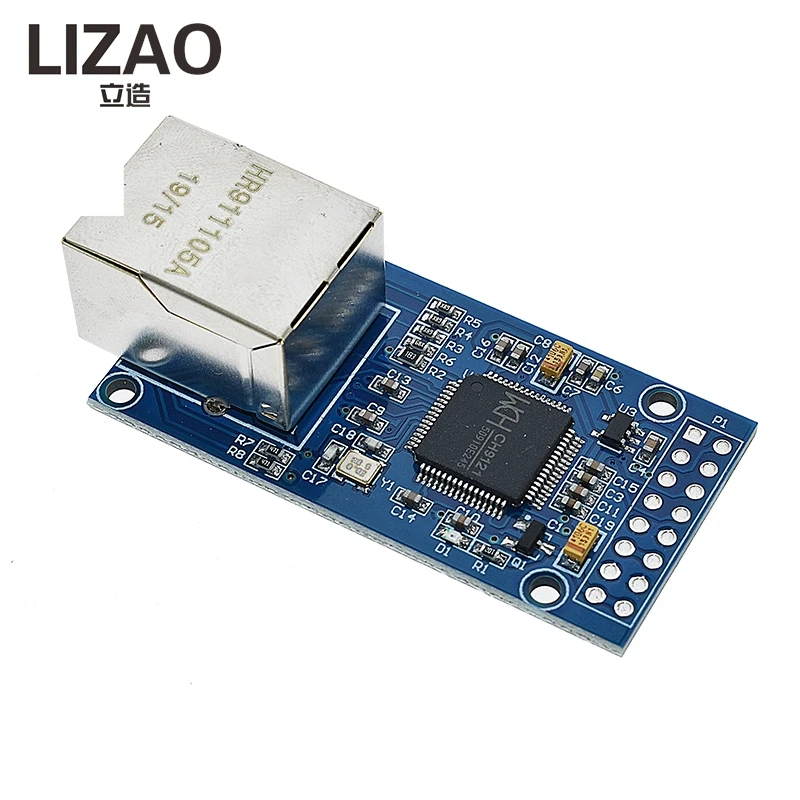 LIZAO CH9121 TTL Serial to Ethernet Converter UART to LAN Module TCP/IP Transparent Transmission 3.3V-5V for STM32 51 MCU