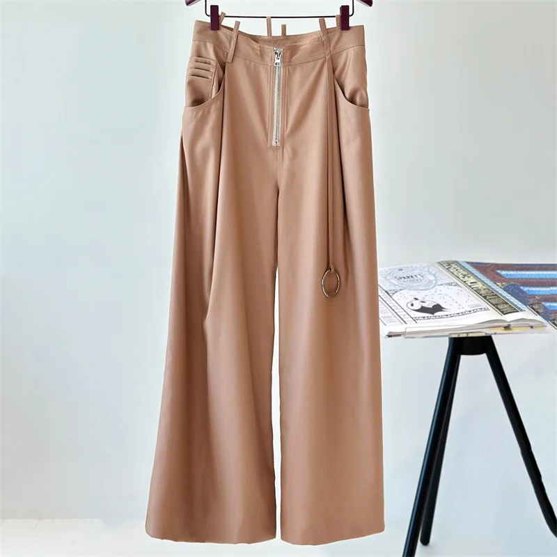 Women's pants 2024 Autumn New High Waist Wide Leg Pants Casual versatile straight leg pants floor mop pants sweat pants Trousers