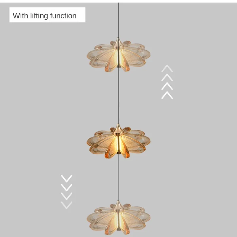 Новые светодиодные потолочные подвесные светильники для столовой, современные домашние украшения, прикроватные светильники для спальни, акриловые подвесные светильники с цветами