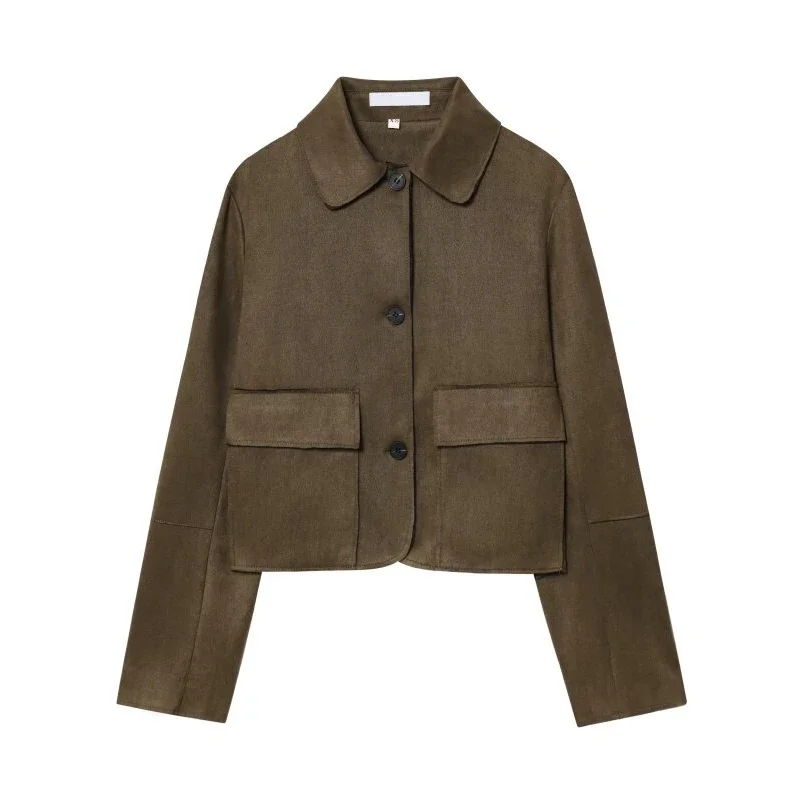 

Winter Autumn Loose Cropped Windbreaker Jacket Women Short Coat Outerwear Warm Female Streetwear Tops