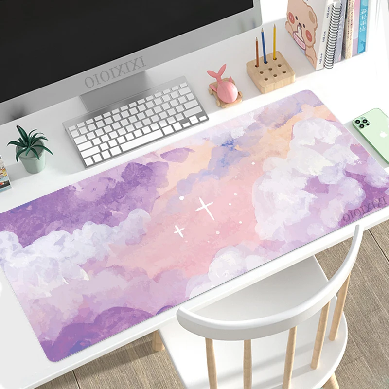 Leuke Esthetische Kawaii Olieverf Muismat Gaming Xl Hd Nieuwe Mousepad Xxl Muismatten Tapijt Zachte Natuurlijke Rubber Laptop Tafel mat