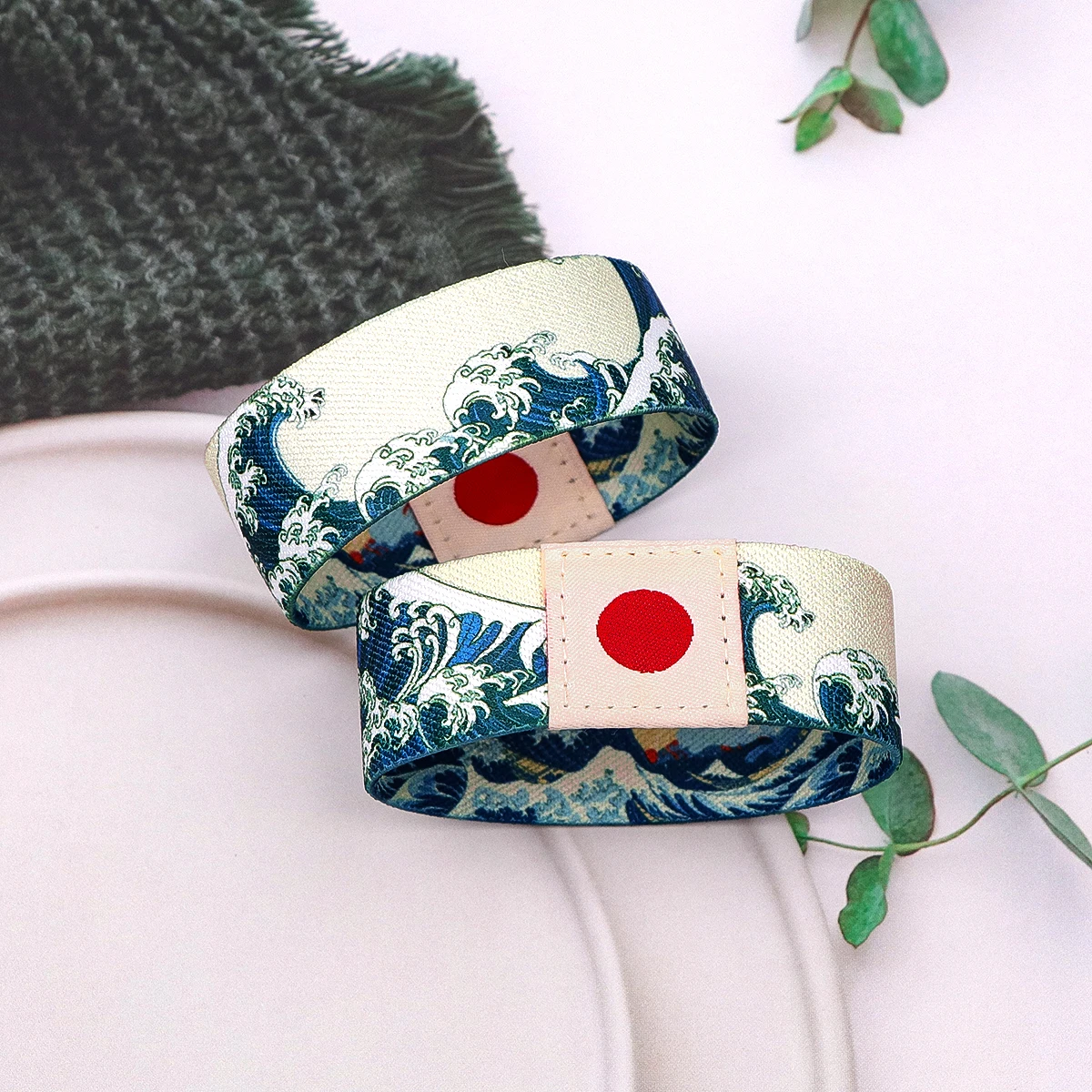 Japanische Kunst Welle Armband Für Frauen Männer Elastische Sport Armband Mode Armreifen Schmuck Zubehör Urlaub Geschenke – Detail 3