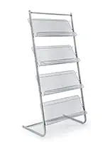 Magazine Rack for Offices, Stores or Retail | (4) Mesh Shelves, 23.5