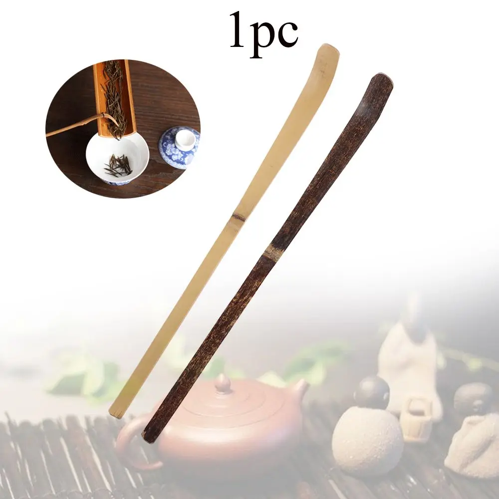 Tea Shells Guide Kitchen Tool Handmade Tea Sticks Matcha Spoon Black Bamboo Wood Leaf Spatula