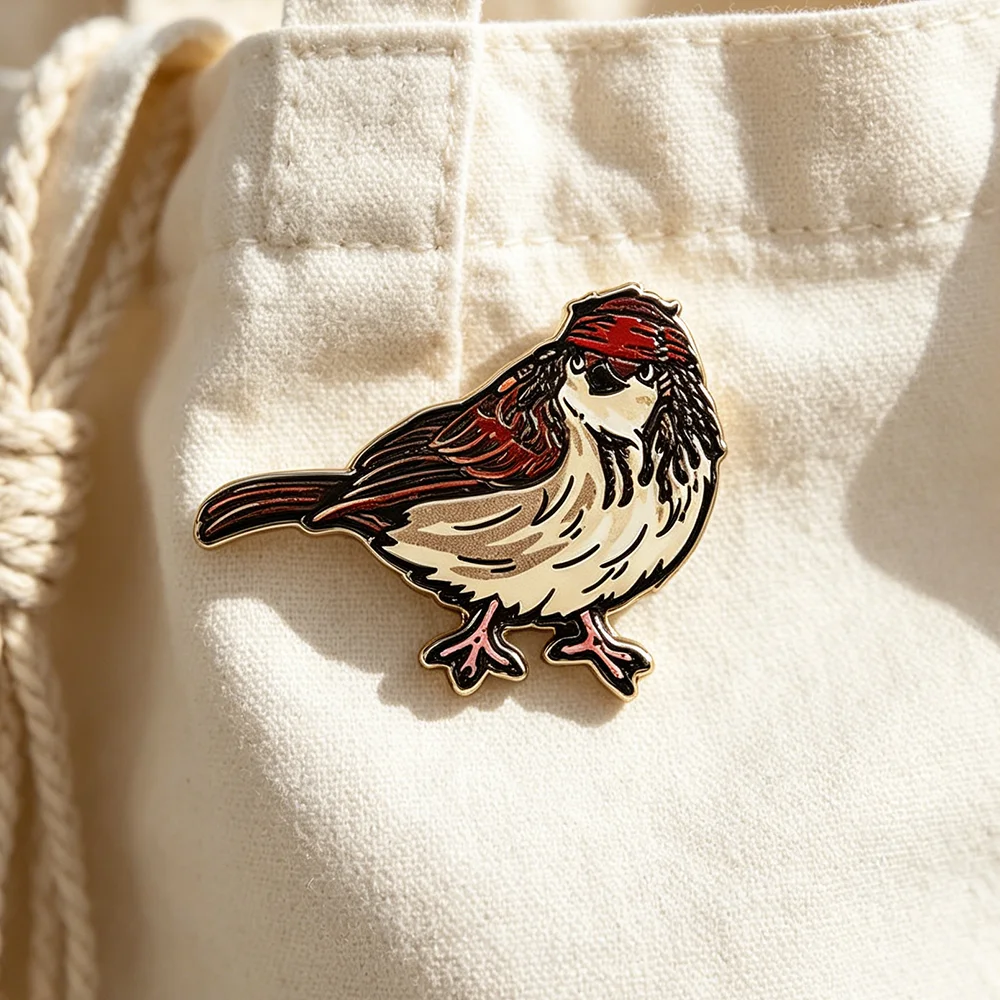 Vintage Pirate Sparrow Hard Enamel Pin Little Bird Brooch Retro Animal Lapel Badge Canvas Bag Jacket Decor Movie Fans Jewelry Gi