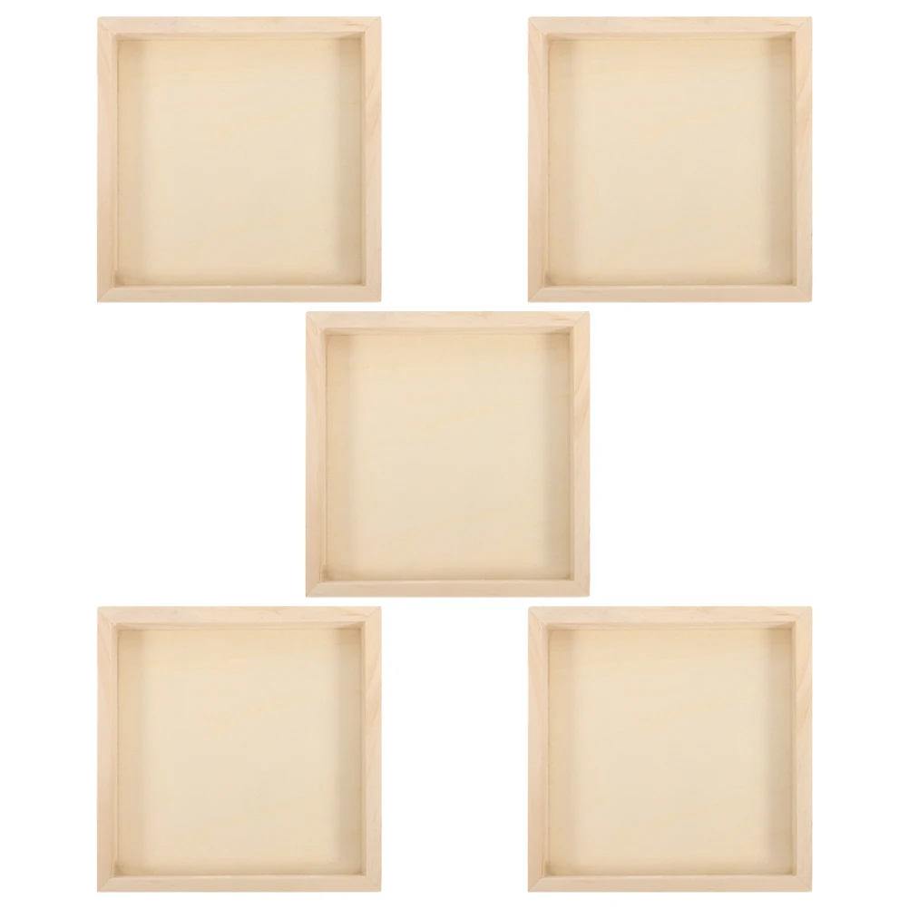 

5 Pcs Puzzle Cube Storage Tray Wooden Small Separator Toys Block Jigsaw Sorting Bamboo Sturdy Wood Finish Portable