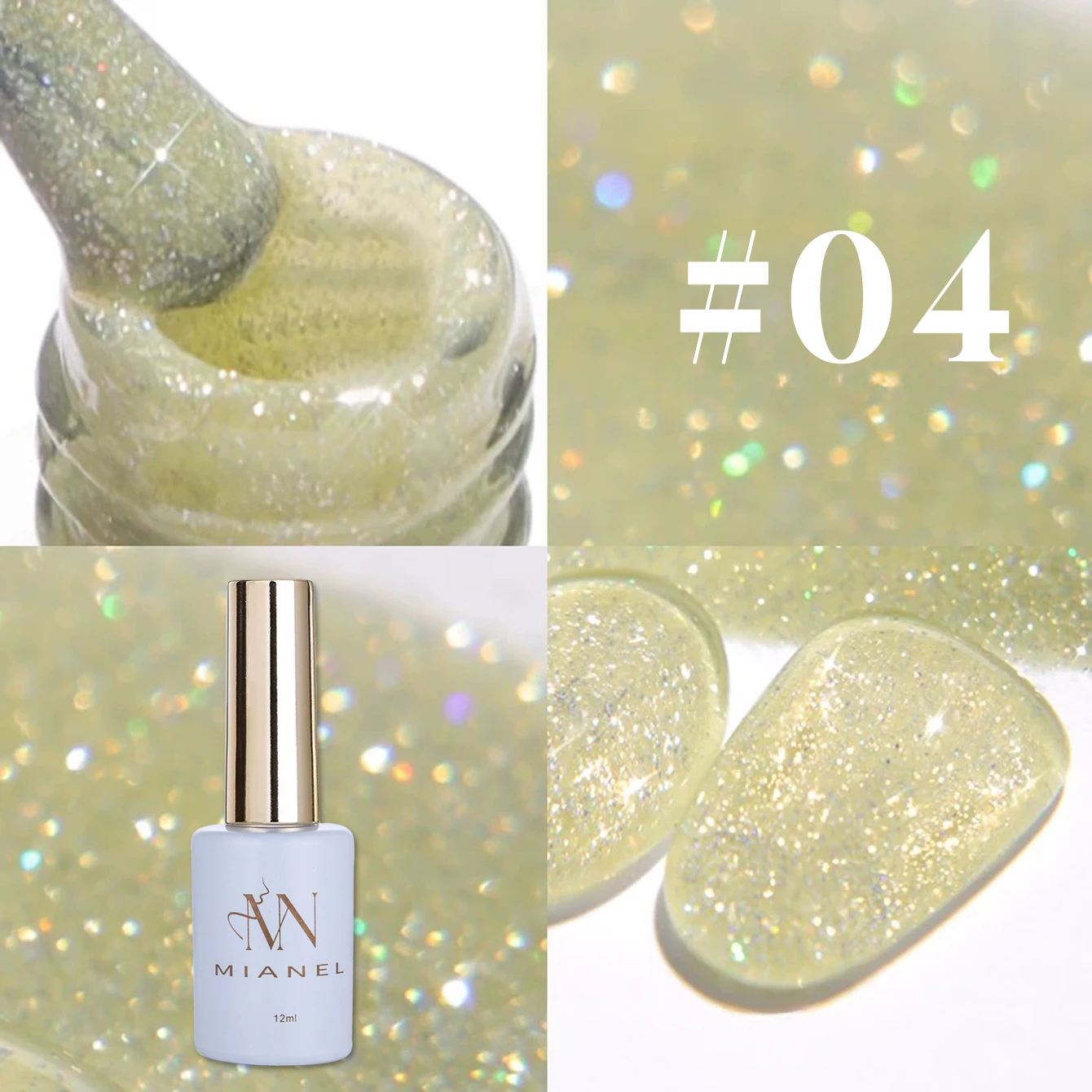 MIANEL 12 مللي 1-4 قطعة عيد الميلاد الوردي الأزرق سلسلة هلام طلاء الأظافر مع بريق متفجر يون بروكيد الماس هلام البولندية الأظافر الوردي