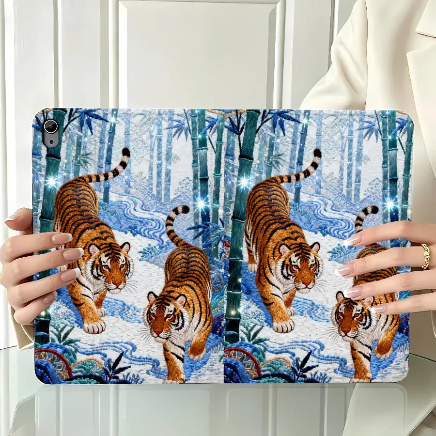 Sakura Tiger Waterscape Case for Xiaomi Redmi Pad SE K Pad 8.8 9.7 12.4 Inch Pad 6s Pro 7 Ultra Pad 5 6 7 8 Pro With Pencil