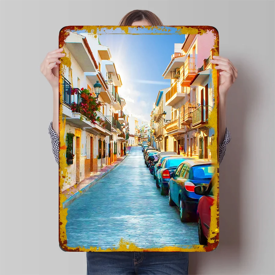 Nerja Tinplate Signs Car Poster Wall Art of Murals San Juan Things for Room Design Coffee Bar Accessories Interior Decoration
