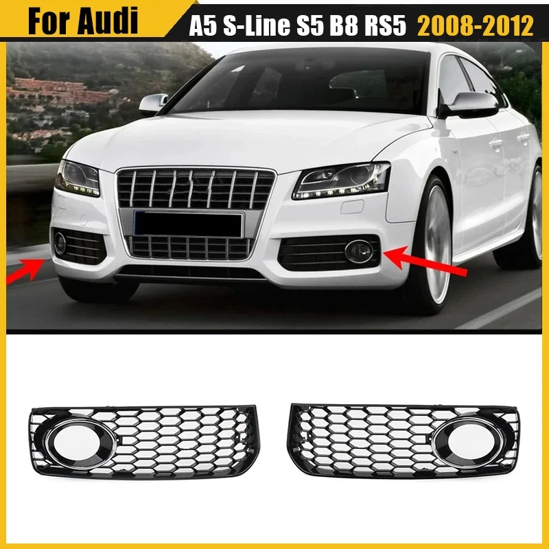 

Для Audi A5 S-Line S5 B8 RS5 2008 2009 2010 2011 2012 Автомобильная противотуманная фара Гоночная решетка Сотовая сетка Крышка противотуманной фары Решетка Автозапчасти