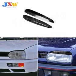 Carbon Fiber Car Front Bumper Eyelid Eyebrow Trims for Volkswagen Golf 3 MK3 1992-1999  Headlight Eyelid Head Lamp Eyebrow Cover