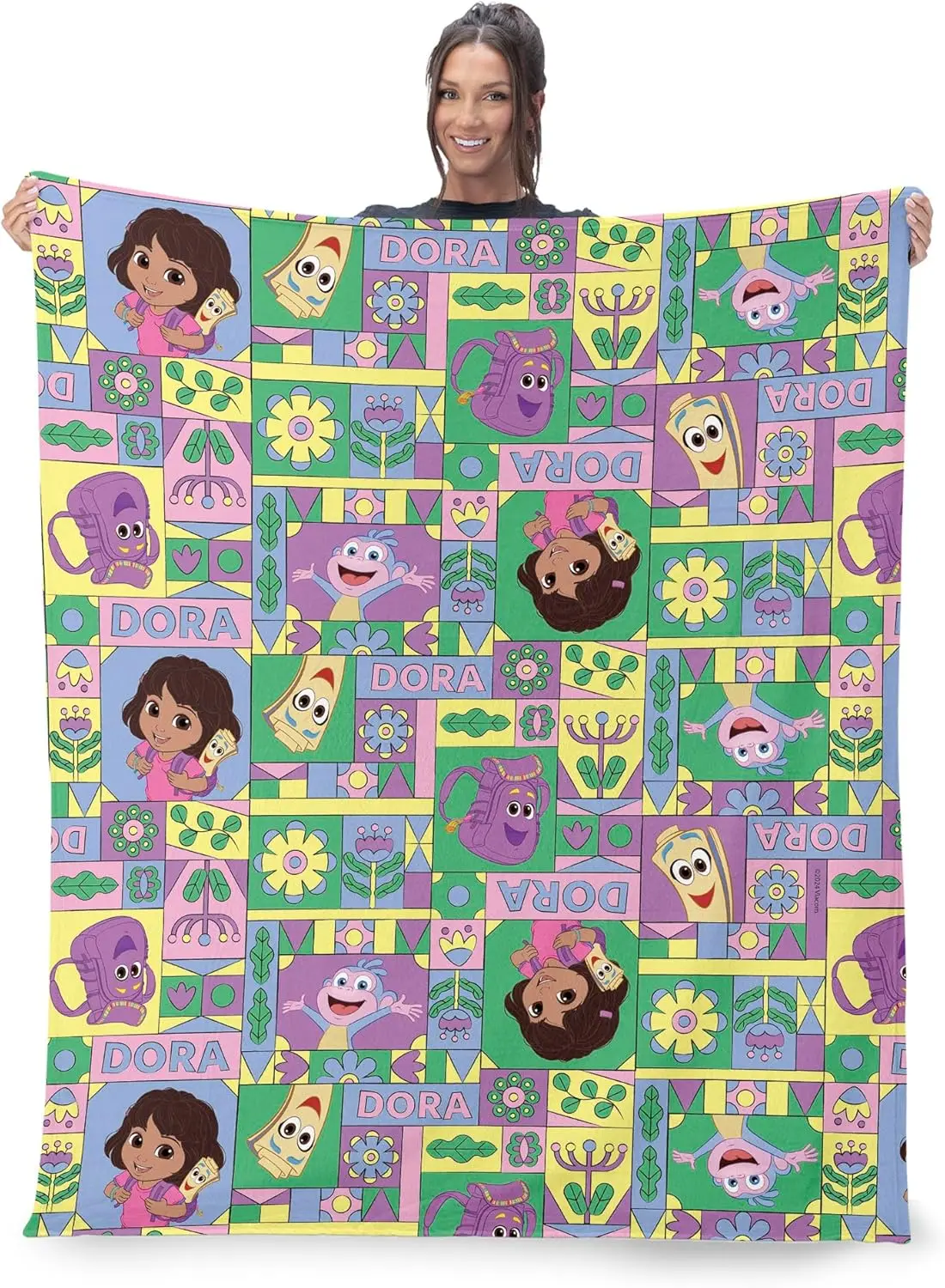 Dora the Explorer Throw Blanket Kids Playroom Mat Nursery Rug Colorful Cartoon Home Decor Gift For Baby Spring Autumn Use