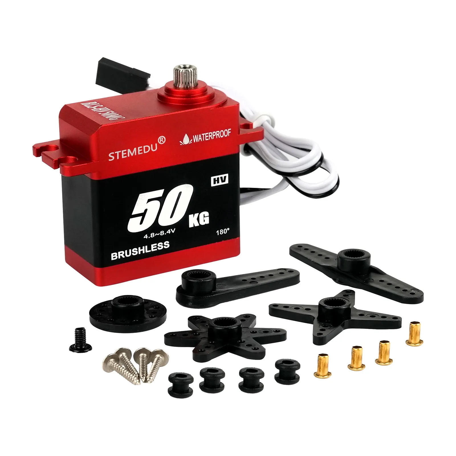 

Цифровые бесщеточные сервоприводы HV 50 кг/см, 8.4В, водонепроницаемые, BLS-HV50MG, 180 градусов, алюминиевые, для радиоуправляемых машин, грузовиков, краулеров, лодок, роботов, DIY