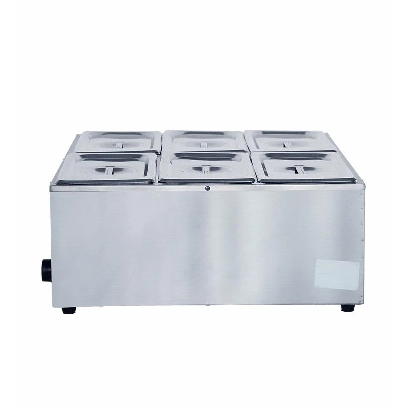 ستة وعاء طباخ عازل للحرارة الكهربائية الفولاذ المقاوم للصدأ العزل حساء بركة سطح المكتب وعاء الحساء الكهربائية آلة 220 فولت